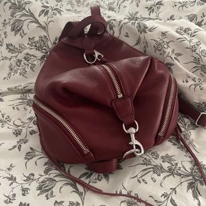 Rebecca Minkoff Small Leather Backpack Burgandy